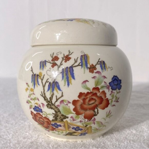 Vintage Sadler England Ceramic Floral Ginger Jar Trinket Dish - Picture 1 of 10